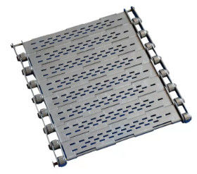 गुणवत्ता  Punched Wire Mesh Conveyor Belt Stainless Steel Chain Plate With Baffle कारखाना