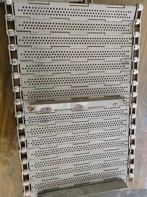 SS304 स्टेनलेस स्टील वायर मेष कन्वेयर बेल्ट स्लेट चेन