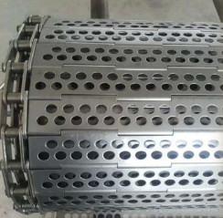 छिद्रित 430 स्टेनलेस स्टील चिप कन्वेयर चेन प्लेट बेल्ट